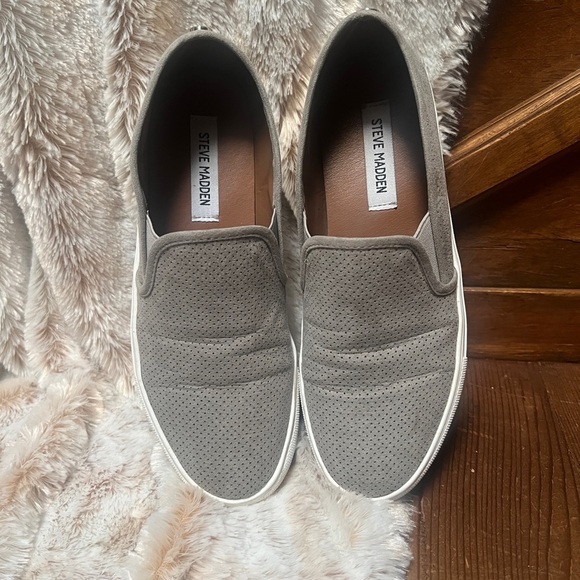 Steve Madden Shoes - Steve Madden Gray Slip-On Loafers